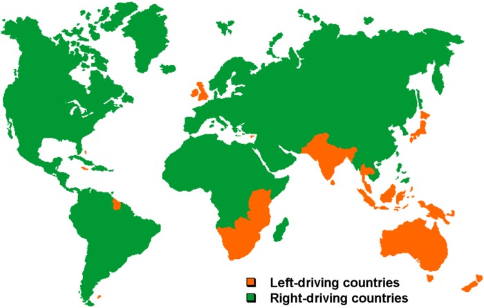 In welk land rijden ze links