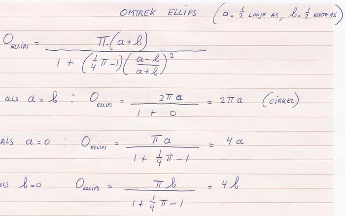 Omtrek berekenen ovaal